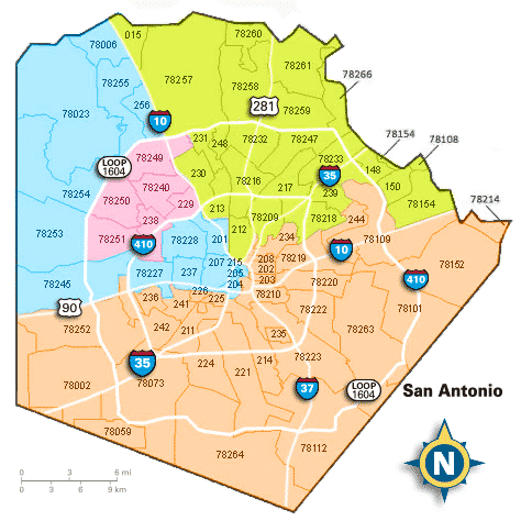 Zip Code Map San Antonio Area - Map of world